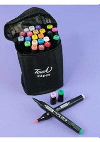 Resim Touch Sketch Marker 24lü Çift Uçlu Marker Kalem Seti Çantalı 