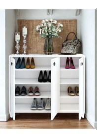 Resim Konak 3 Kapaklı Ayakkabılık Çok Amaçlı 3 Kapaklı Dolap Beyaz Beyaz 