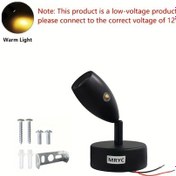 Resim Boatshop1 1 Adet Mryc Rv Göğüs Boyunlu Led Okuma Lambası Siyah 1 Adet 3w Sıcak Işık Dokunmatik Kontrollü 3 Renk Ayarlanabilir Aydınlatma Karartılabilir Duvara Monte Edilebilir Dc12-24v Kablolama 