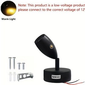 Resim Boatshop1 1 Adet Mryc Rv Göğüs Boyunlu Led Okuma Lambası Siyah 1 Adet 3w Sıcak Işık Dokunmatik Kontrollü 3 Renk Ayarlanabilir Aydınlatma Karartılabilir Duvara Monte Edilebilir Dc12-24v Kablolama 