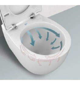 Resim Ideal Standard Stradao Clearim Kanalsız Asma Klozet (Yavaş Kapanır Ince Kapak Dahil) 