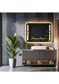 Resim Selyn Günışığı Lazer Kumlamalı Lavabo & Banyo Aynası Dokunmatik Sensörlü 70 X 45 
