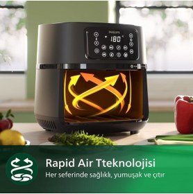 Resim Philips 6 Pişirme Programlı Xxl 7,2 Litre Fritöz , Connected Wi-fi Bağlantılı Premium Airfryer 