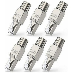 Resim Yuntech01 6 Adet Cat7 Rj45 Konektör: Araçsız, Basımsız, Gigabit/multigigabit Ağ Kablosu Bağlantı Ucu 