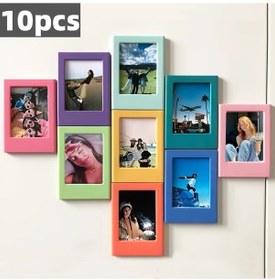 Resim Globalbloom 10pcs Rastgele Renkli Manyetik Fotoğraf Çerçeveleri Retro Tasarım Buzdolabı Mıknatısları 