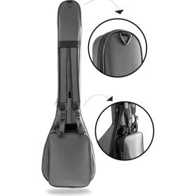 Resim Müzik Pandura Müzik Profesyonel Su Geçirmez 20 mm Pedli Gigbag Kısa Bağlama Saz Kılıfı G 