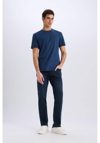 Resim DeFacto %100 Pamuk New Regular Fit Bisiklet Yaka Basic Düz Kısa Kollu Tişört V7699AZ24AUNV241 