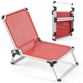 Resim Reyo Katlanır Kırmızı Plaj Sandalyesi Kırmızı 