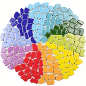 Resim 200g büyük seramik mozaik karolar, yaklaşık 35 adet düzensiz şekilli serbest taşlar, el yapımı malzeme ve gevşek malzemeler için 