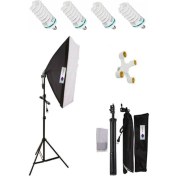 Resim Deyatech 50X70CM Softbox 4 Duylu Tekli Sürekli Işık Seti 50X70 Softbox Video Işık Lambalı 20 watt led lamba 