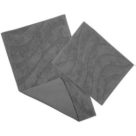 Resim Fialka Banyo Paspas 2'li Dalgalı Desenli Gri 