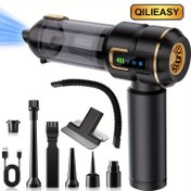 Resim QILIEASY: LED Ekran Gösterge Kablosuz Araba Elektrikli Süpürge, 18000Pa Yüksek Güçlü Mini Elektrikli Süpürge, Şarj Edilebilir El Tipi Kablosuz Elektrikli Süpürge, Evcil Hayvan Tüyü, Ev, Ofis, Mutfak Araba Elektrikli Süpürge, Elektrikli Süpürge Şarj Edilebilir Güçlü, Araba Elektrikli Süpürge Yüksek Güçlü Güçlü Emiş, Elektrikli Süpürge Toz Torbaları, Çok Fonksiyonlu Elektrikli Süpürge, Evcil Hayvan Tüyü Temizleme, Yüksek Güçlü Motor, Şarj Edilebilir Pil 