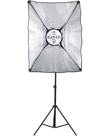 Resim Deyatech Softbox 50 x 70 CM Paraflaş 5 Duylu Sürekli Işık 200 CM Ayaklı Set + Lamba 