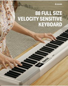 Resim Donner Dep-1 Taşınabilir Dijital Piyano Beyaz 