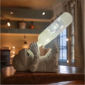 Resim Mes Reves Şövalye Figürlü Şarap Şişesi Tutucu Obje Ve Aydınlatma Şişesi Masa Üzeri Aplik 