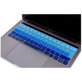 Resim Macbook Pro Klavye Koruyucu Touchbarlı Uk-eu İngilizce Ombre A1706 A1989 A2159 A1707 A1990 Uyumlu Lacivert Mavi 