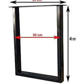 Resim Metal Ayak Ahşap Masif Kütük Orta Sehpa Bank Ayağı Profil Ayaklar 