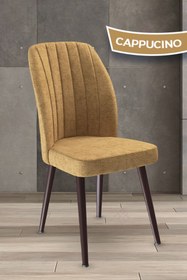 Resim Canisa Platinum Serisi Üst Kalite Mutfak Sandalyesi Cappucino Sandalye Metal Kahverengi Iskeletli 