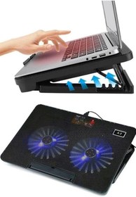 Resim Genel Markalar Çift Fanlı Üç Kademe Ayarlanabilir 17'' Laptop Soğutucu Fan 