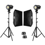 Resim GDX HD-60W Led Video Işığı 2'li Full Set (60x90 Softbox + 260cm Işık Ayağı) 