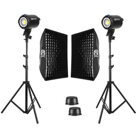 Resim GDX HD-60W Led Video Işığı 2'li Full Set (60x90 Softbox + 260cm Işık Ayağı) 