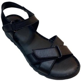 Resim Neon Akm-026 Kadın Siyah Hakiki Deri Sandalet - 36 Siyah 