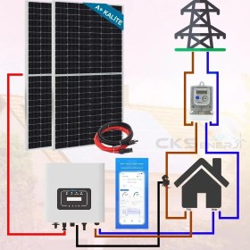 Resim Cks Enerji Şebeke Destekli On-Grid Solar Güneş Enerji Sistemi 3kw (2.2kwh) 
