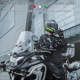 Resim CalmGeek Motosiklet Sürme Eldivenleri Binici kaymaz Anti-damla Dört mevsim Evrensel Açık Nefes Dokunmatik Ekran Eldivenleri(Yeşil XL) 