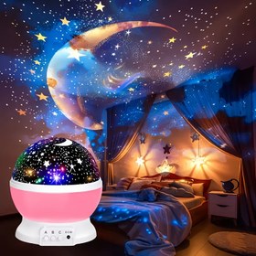 Resim 1 adet USB Gece Gökleri Gece Lambası, Ay ve Yıldızlarla, 360° Dönebilen, 9 Renk Seçeneği, Ayarlanabilir LED Projeksiyon Lambası, Tüm Yaşlar İçin Mükemmel Hediye, Yatak Odası ve Oturma Odası Dekoru İçin İdeal, Yatak Odası Için LED Işıklar 