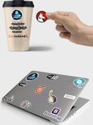Resim Echo Home Programlama Dili Yazılım Coder Temalı Laptop Notebook Kask Sticker Etiket Seti 