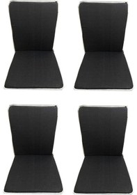 Resim Sandalye Minderi Arkalıklı Fermuarlı Süngerli-4 Adet(Siyahkırçıl) (532503556) 