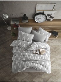 Resim Eponj Home Nevresim Takımı Çift Kişilik Baskılı Olivia Kombin Gri 