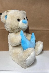 Resim Oyuncak Peluş Sevimli Uyku Arkadaşı Aydedeli Ayıcık 26 Cm Çok Renkli 
