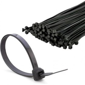 Resim Plastik Cırt Kelepçe Kablo Bağı Siyah 100'LU Paket 