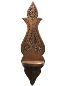 Resim Ahşap Oymalı Lambalık Raf 