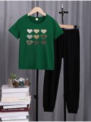 Resim Beyaz Fs Baskılı Siyah Kargo Eşofman Takımı Yeşil 