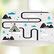 Resim BelezaHome Gri Mavi Çadır Yol Dekoratif Sarkıt Çocuk Odası Avize 