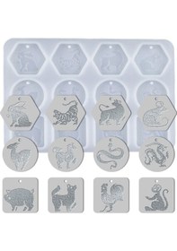 Resim Epoksi Silikon Kalıp 12 Farklı Hayvan Kolye Küpe Kalıbı 