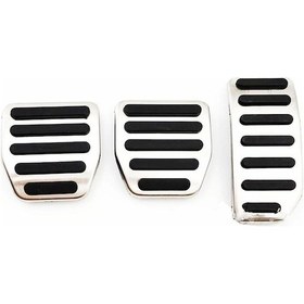 Resim Otomatik Pedal Kapağı Alüminyum Ayak Dayama Gaz Fren Pedalları Pad Kiti Volvo S60 S80l Xc60 S60l V60 Xc70 Sondaj Yok Serin Tasarım Mt 