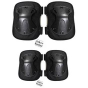 Resim Siyah Koruyucu Dizlik Ve Dirseklik Takımı - Askeri Airsoft Motosiklet Bisiklet 