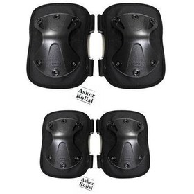 Resim Siyah Koruyucu Dizlik Ve Dirseklik Takımı - Askeri Airsoft Motosiklet Bisiklet 