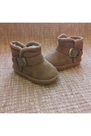 Resim Gezer Unisex Bebek Kahverengi Ortopedik Kürklü Panduf Günlük Ev Botu Behtah Kundura 