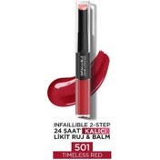 Resim Loreal Paris Infaillible 2 Step 24 Saat Kalıcı Likit Ruj & Balm 501 Timeless Red 