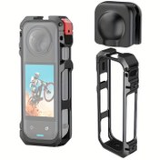 Resim Insta360 X5 Metal Çerçeve Kafesi & Silikon Lens Kapağı Seti - Aksesuarlar için Montaj Noktaları, Geliştirilmiş Tutuş, Çizilmeye Karşı Koruma (Siyah), Aksiyon Kamerası Aksesuarı, Macera Ekipmanı Desteği, Sağlam Tasarım 