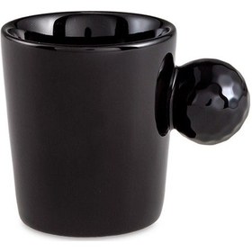 Resim Jumbo Golf Line Siyah 2'li Tabaklı Kahve Fincan Takımı 90 Ml Siyah 