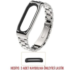 Resim Mijobs Xiaomi Mi Band 4-3 Aklıllı Saat 3 Bakla Çelik Kayış Kordon- 5775 