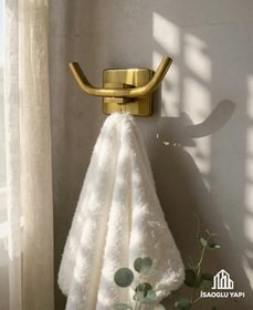 Resim İSAOĞLU YAPI Antik Gold Bornozluk Eskitme Askılık Pirinç Premium Paslanmaz Banyo Askılık 