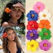 Resim 6 Adet Kadın Hibisküs Çiçeği Saç Tokası - Boho Şık Tek Renkli Plaj ve Günlük Kullanım İçin Hafif, Dayanıklı Tüm Mevsim Saç Aksesuarı, Güvenli Tutuşlu Çiçek Desenli Saç Tokaları 