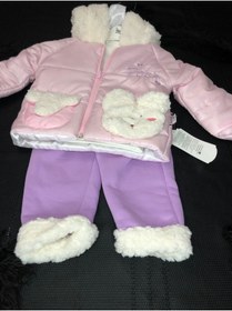 Resim Murat Baby Pooh Baskılı Kız Mont Takım 