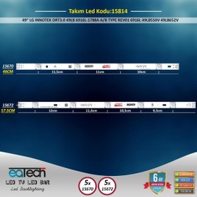 Resim TAKIM LED-14 (5X270-5X272) 49 LG INNOTEK DRT3.0 49LB 6916L-1788A A/B TYPE REV01 6916L 49LB550V 49LB652V 